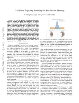 C-Uniform Trajectory Sampling For Fast Motion Planning