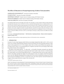 The Effect of Education in Prompt Engineering: Evidence from Journalists
