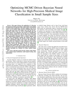 Optimizing MCMC-Driven Bayesian Neural Networks for High-Precision
  Medical Image Classification in Small Sample Sizes