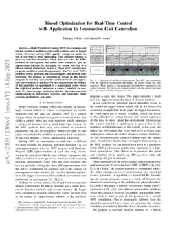 Bilevel Optimization for Real-Time Control with Application to
  Locomotion Gait Generation