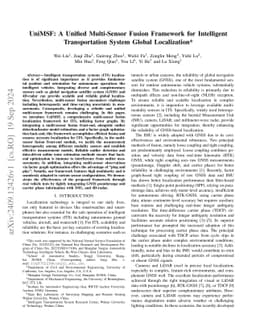 UniMSF: A Unified Multi-Sensor Fusion Framework for Intelligent
  Transportation System Global Localization