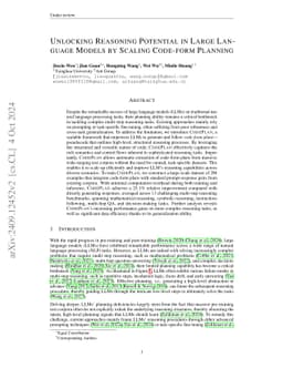 Unlocking Reasoning Potential in Large Langauge Models by Scaling
  Code-form Planning