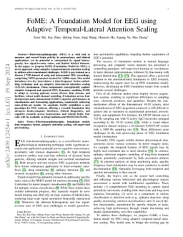 FoME: A Foundation Model for EEG using Adaptive Temporal-Lateral
  Attention Scaling