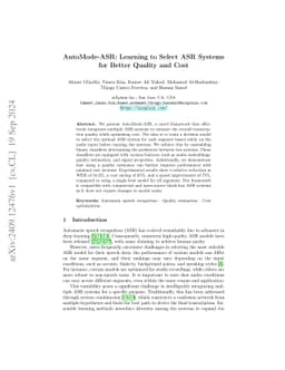 AutoMode-ASR: Learning to Select ASR Systems for Better Quality and Cost