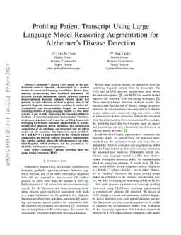 Profiling Patient Transcript Using Large Language Model Reasoning
  Augmentation for Alzheimer's Disease Detection