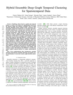 Hybrid Ensemble Deep Graph Temporal Clustering for Spatiotemporal Data