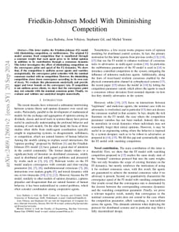 Friedkin-Johnsen Model with Diminishing Competition