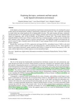 Exploring the topics, sentiments and hate speech in the Spanish
  information environment