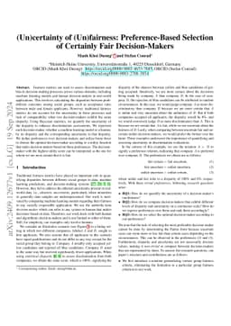 (Un)certainty of (Un)fairness: Preference-Based Selection of Certainly
  Fair Decision-Makers