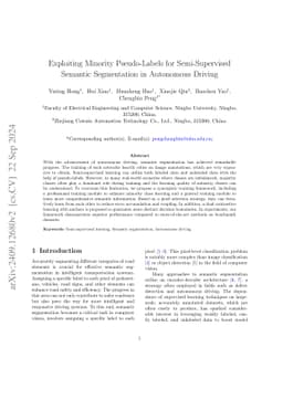 Exploiting Minority Pseudo-Labels for Semi-Supervised Semantic
  Segmentation in Autonomous Driving