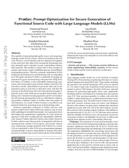 PromSec: Prompt Optimization for Secure Generation of Functional Source
  Code with Large Language Models (LLMs)