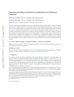 Generation and Editing of Mandrill Faces: Application to Sex Editing and
  Assessment