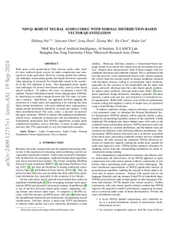 NDVQ: Robust Neural Audio Codec with Normal Distribution-Based Vector
  Quantization
