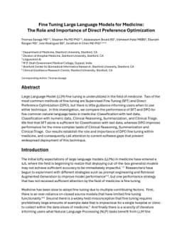 Fine Tuning Large Language Models for Medicine: The Role and Importance
  of Direct Preference Optimization
