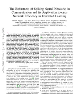 The Robustness of Spiking Neural Networks in Communication and its
  Application towards Network Efficiency in Federated Learning