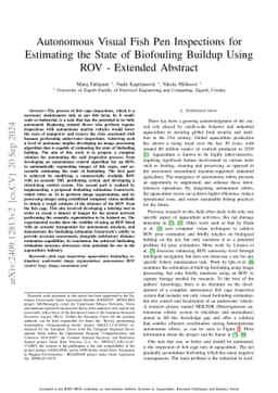 Autonomous Visual Fish Pen Inspections for Estimating the State of
  Biofouling Buildup Using ROV -- Extended Abstract