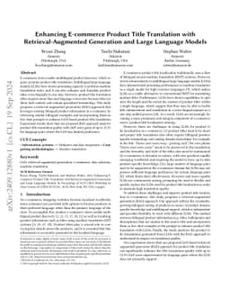 Enhancing E-commerce Product Title Translation with Retrieval-Augmented
  Generation and Large Language Models