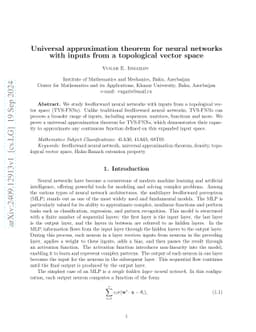 Universal approximation theorem for neural networks with inputs from a
  topological vector space
