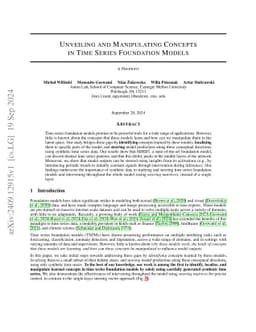 Exploring Representations and Interventions in Time Series Foundation Models