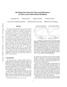 Revisiting Semi-supervised Adversarial Robustness via Noise-aware Online
  Robust Distillation