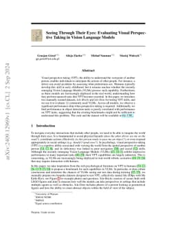 Seeing Through Their Eyes: Evaluating Visual Perspective Taking in
  Vision Language Models