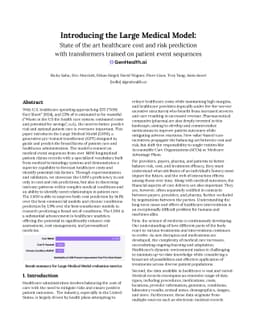 Introducing the Large Medical Model: State of the art healthcare cost
  and risk prediction with transformers trained on patient event sequences