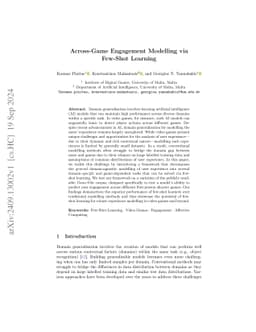 Across-Game Engagement Modelling via Few-Shot Learning
