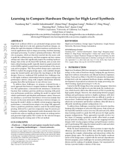 Learning to Compare Hardware Designs for High-Level Synthesis