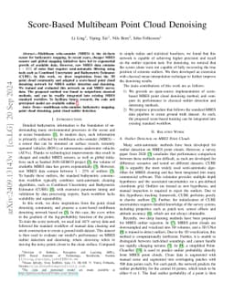 Score-Based Multibeam Point Cloud Denoising