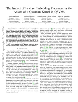 The Impact of Feature Embedding Placement in the Ansatz of a Quantum
  Kernel in QSVMs