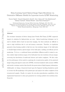 Deep Learning based Optical Image Super-Resolution via Generative
  Diffusion Models for Layerwise in-situ LPBF Monitoring
