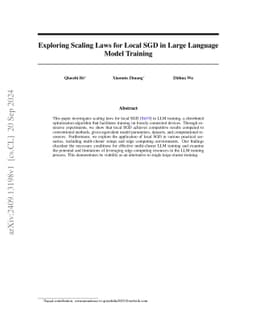 Exploring Scaling Laws for Local SGD in Large Language Model Training