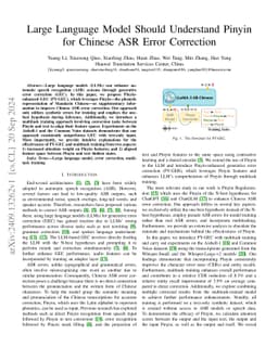 Large Language Model Should Understand Pinyin for Chinese ASR Error
  Correction
