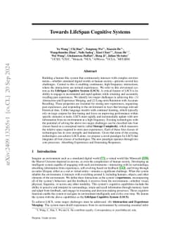 Towards LifeSpan Cognitive Systems