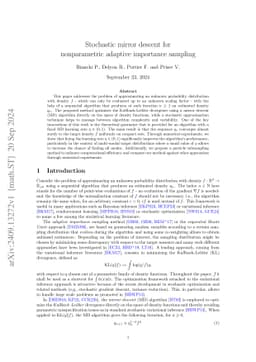 Stochastic mirror descent for nonparametric adaptive importance sampling