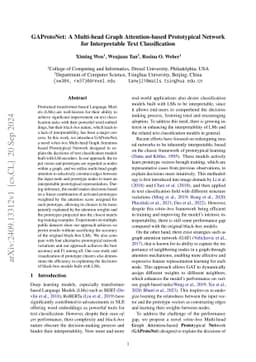 GAProtoNet: A Multi-head Graph Attention-based Prototypical Network for
  Interpretable Text Classification