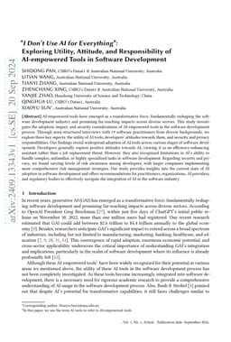 $\textit{"I Don't Use AI for Everything"}$: Exploring Utility, Attitude,
  and Responsibility of AI-empowered Tools in Software Development
