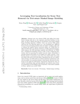 Leveraging Text Localization for Scene Text Removal via Text-aware
  Masked Image Modeling