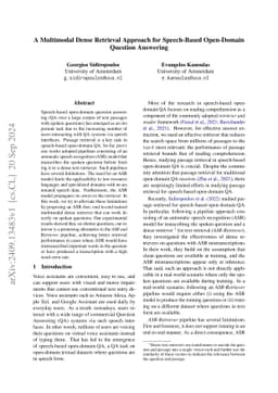 A Multimodal Dense Retrieval Approach for Speech-Based Open-Domain
  Question Answering