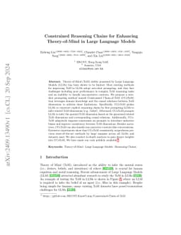 Constrained Reasoning Chains for Enhancing Theory-of-Mind in Large
  Language Models
