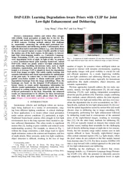 DAP-LED: Learning Degradation-Aware Priors with CLIP for Joint Low-light
  Enhancement and Deblurring