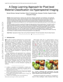A Deep Learning Approach for Pixel-level Material Classification via Hyperspectral Imaging