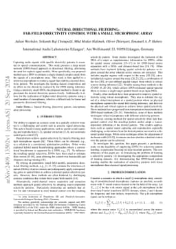 Neural Directional Filtering: Far-Field Directivity Control With a Small
  Microphone Array