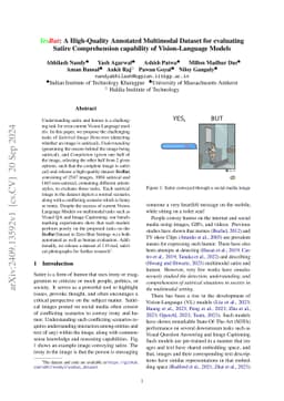 YesBut: A High-Quality Annotated Multimodal Dataset for evaluating
  Satire Comprehension capability of Vision-Language Models