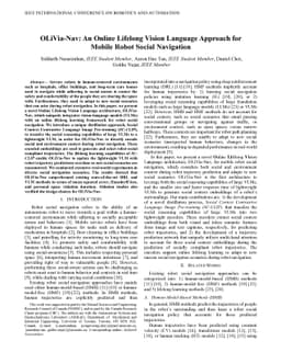 OLiVia-Nav: An Online Lifelong Vision Language Approach for Mobile Robot Social Navigation