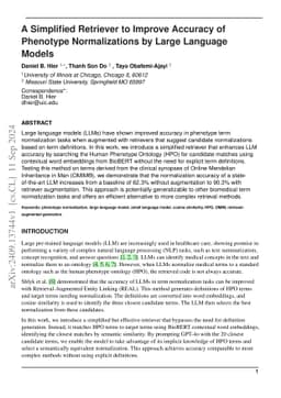 A Simplified Retriever to Improve Accuracy of Phenotype Normalizations by Large Language Models