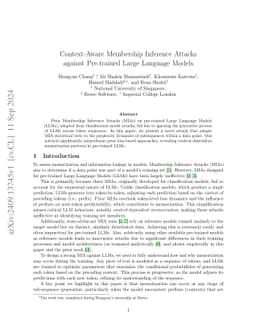 Context-Aware Membership Inference Attacks against Pre-trained Large
  Language Models