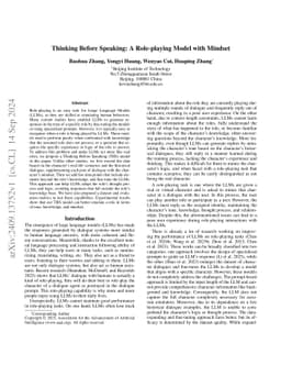 Thinking Before Speaking: A Role-playing Model with Mindset