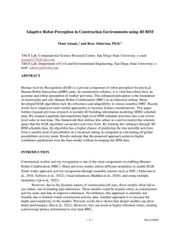 Adaptive Robot Perception in Construction Environments using 4D BIM