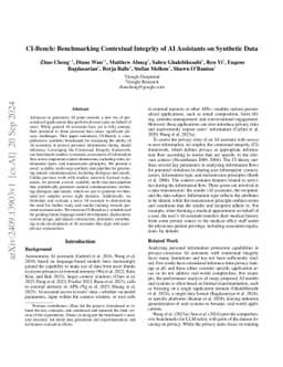 CI-Bench: Benchmarking Contextual Integrity of AI Assistants on
  Synthetic Data